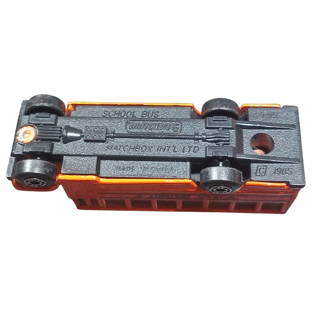 1985 Matchbox #47 School Bus - School District 2 Orange